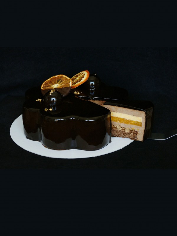 Appelsin chokolade mousse kage