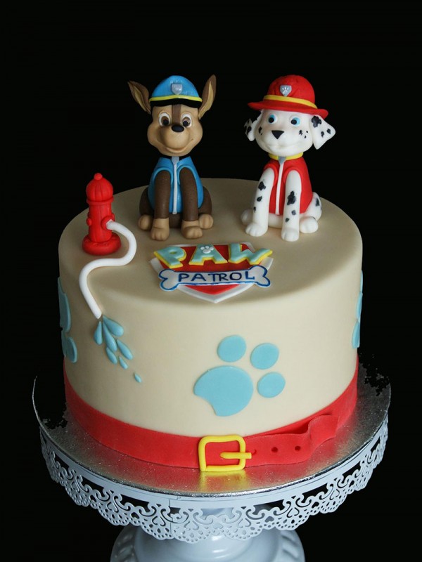 Paw Patrol birthday cake with Chase and Marshall