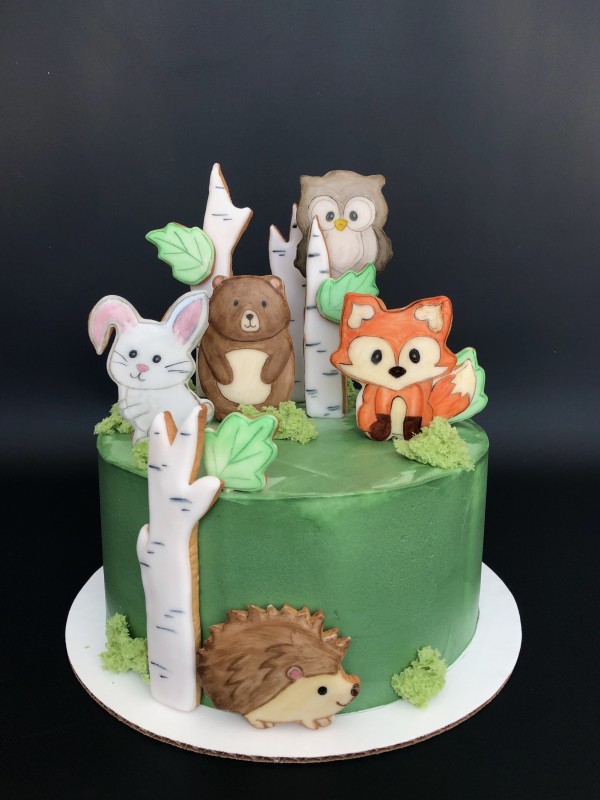 Woodland birthday cake