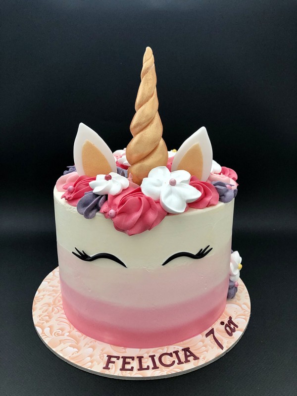 Ombre unicorn birthday cake
