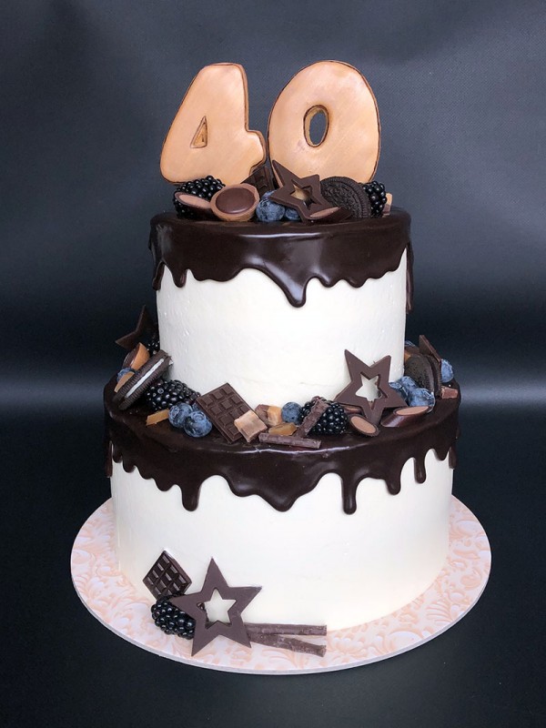 40th anniversary two tier cake