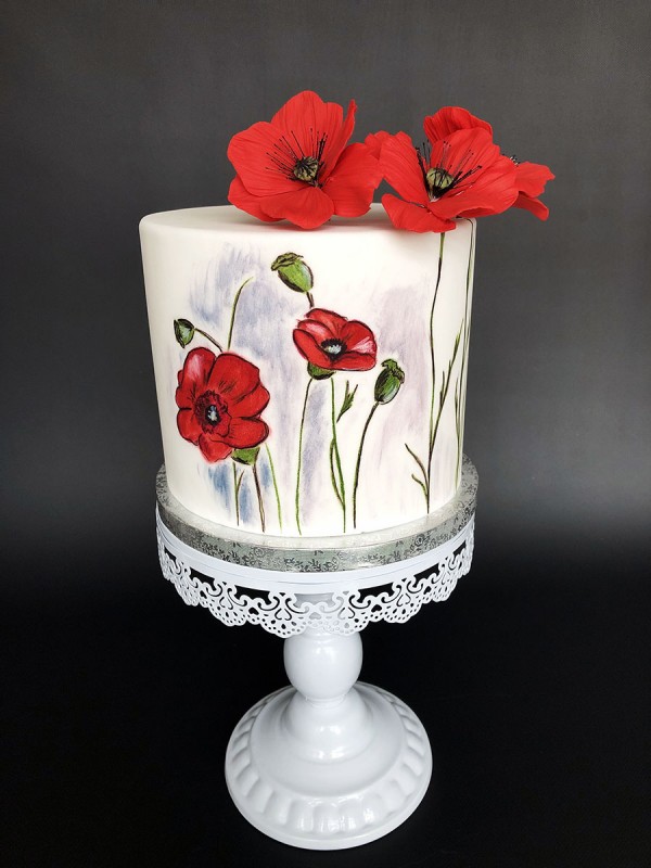 Poppy flower cake