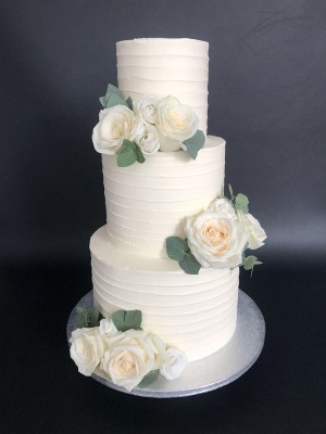 Classic white wedding cake