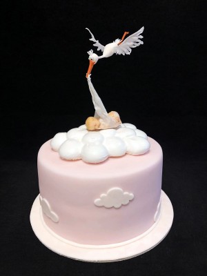 Stork baby shower cake